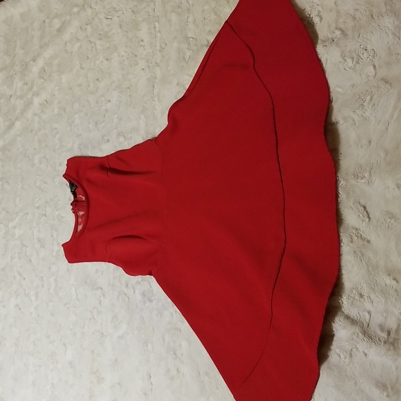 Forever 21 Womens Red Lace Sleeveless Dress Size Small Flare - Picture 1 of 9